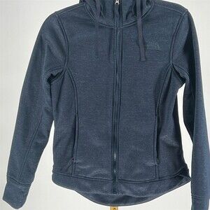 The North Face Jacket Womens Size S Blue Full Zip Hooded Fleece Lined